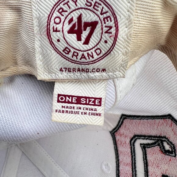 Giants San Fransisco Forty Seven 47 Brand MLB White Red One Size Snapback Hat - Picture 8 of 9